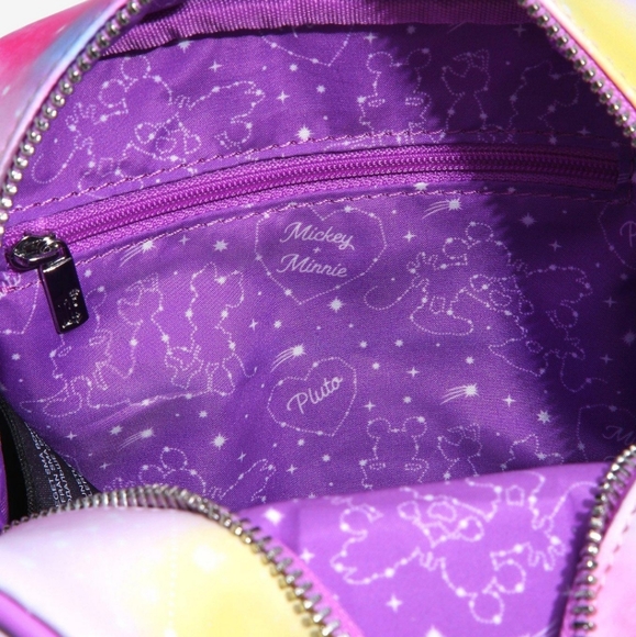 NWT Loungefly Mickey, Minnie and Pluto constellation camera crossbody bag - Picture 2 of 12
